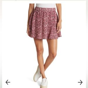 Vero Moda simply saga pink floral vmsaga hw skater skirt wvn ga size m nwot